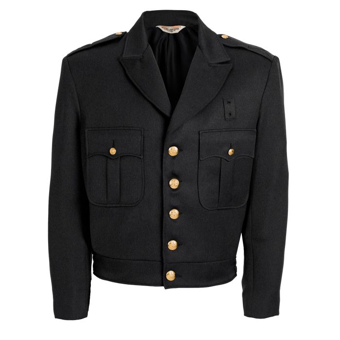 100% Polyester Black Button Up Ike Jacket