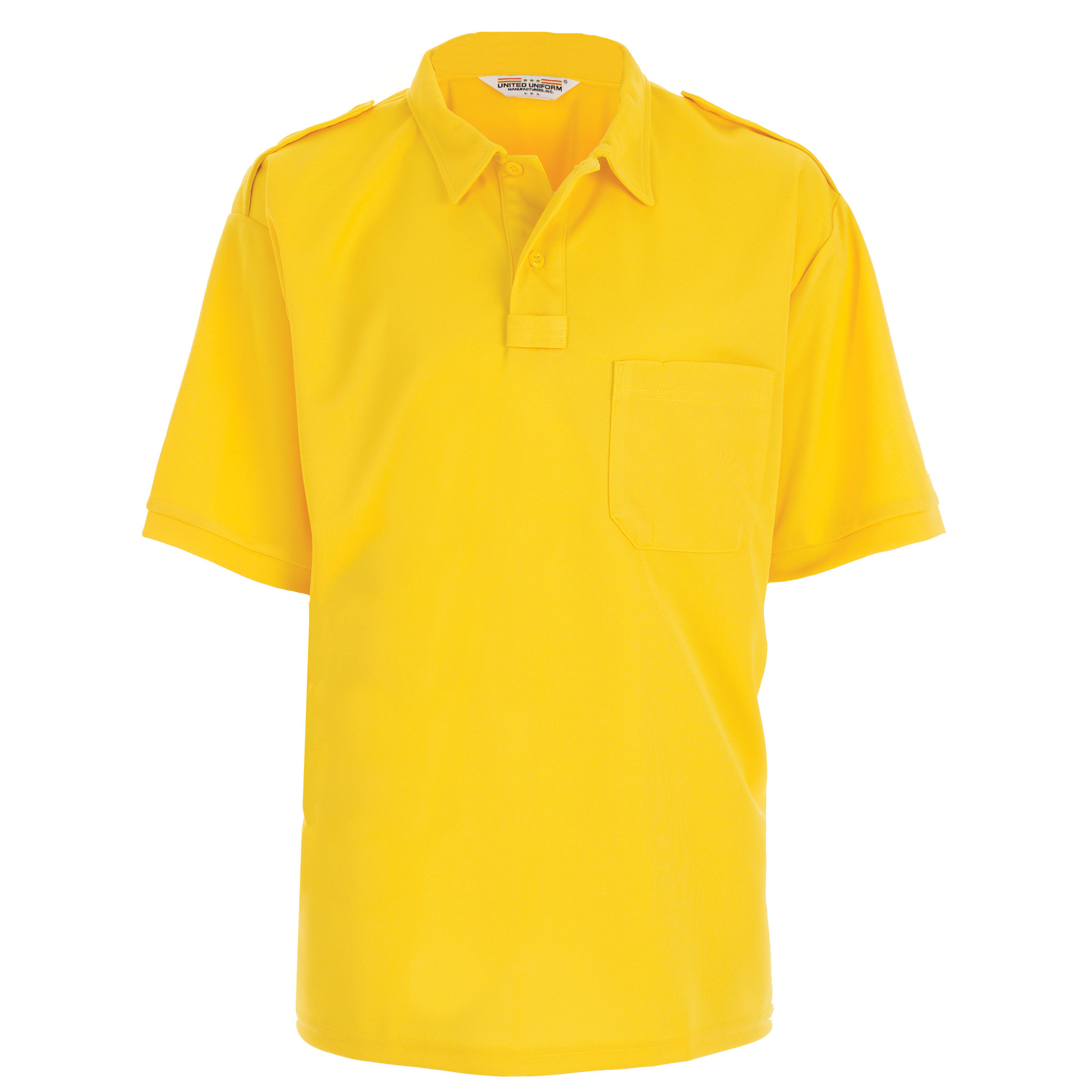 United Uniform Mfr. Coolmax Polo Shirt with Pocket and Epaulets 